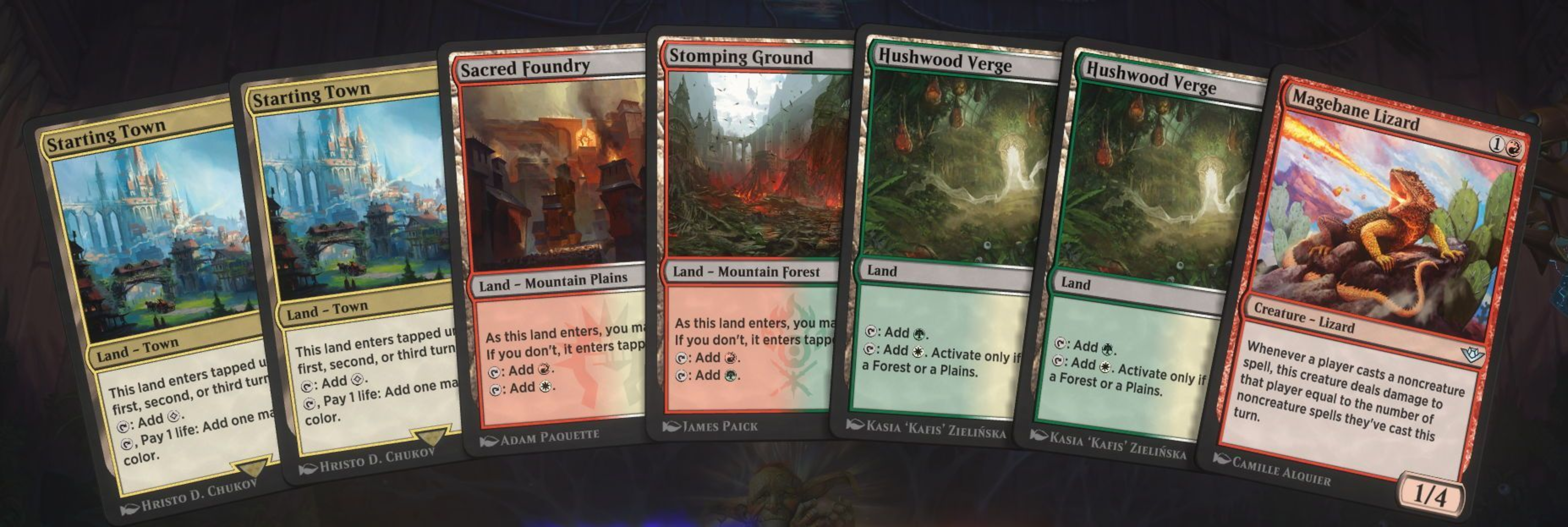 A genuinely bad opening hand: five lands and nothing to do with them